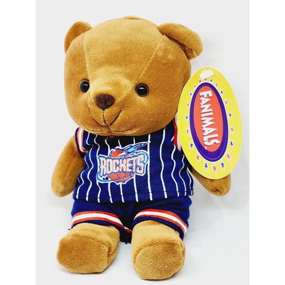 NBA Play By Play Retro 1997 Vintage Animals Houston Rockets Teddy Bear - Picture 13 of 15